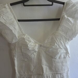 White Puff Sleeve Dress